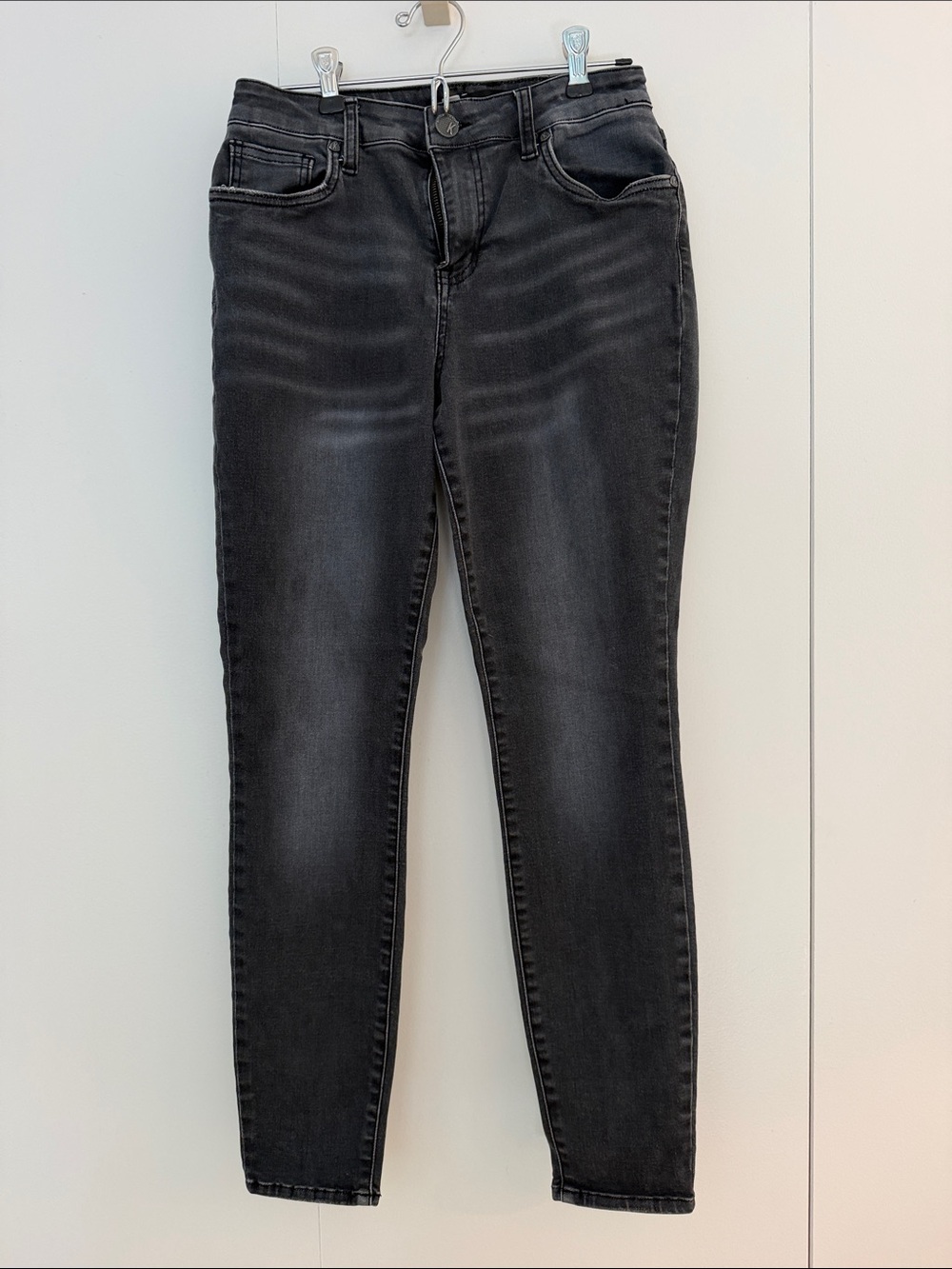 Kut from the Kloth Black Skinny Jeans with Faded Detailing